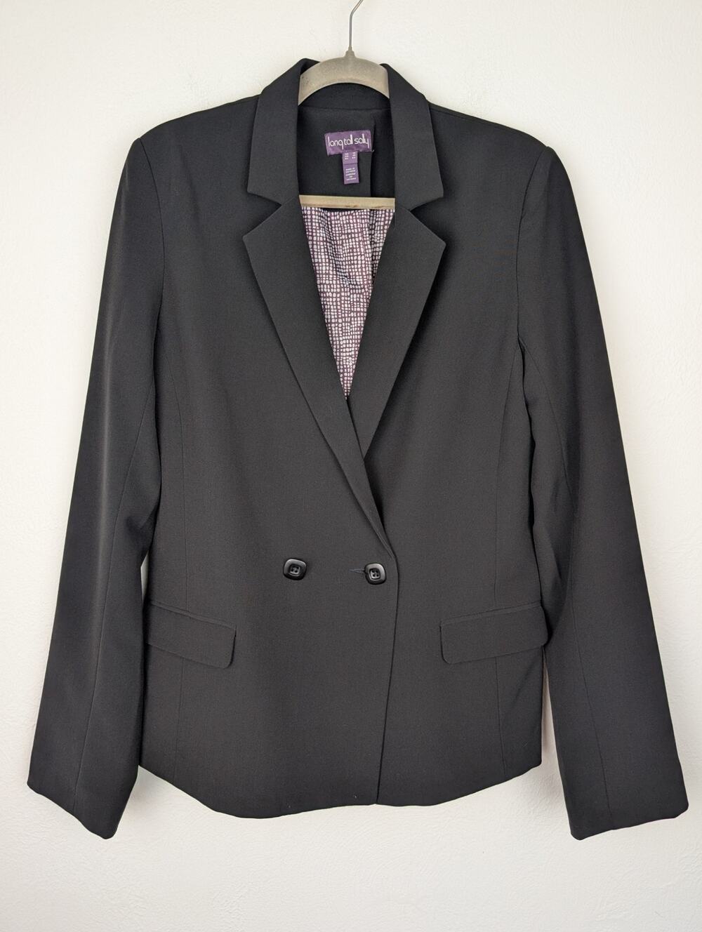 Long Tall Sally Blazer Jacket Career Office Neutral Academic Black Size 10